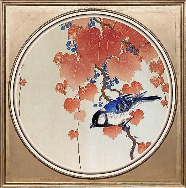 queence Acrylglasbild »Vogel in Wein«, Blumen-Blumenbilder-Kunst-Pflanzen-P günstig online kaufen
