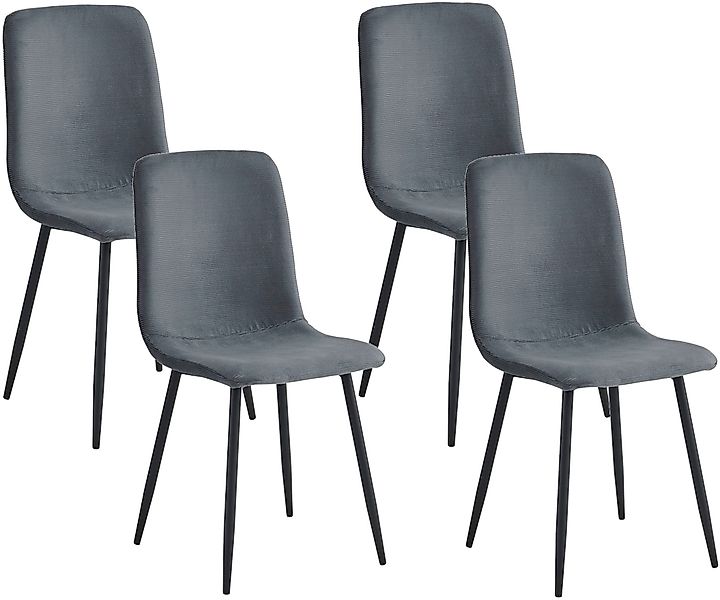 HELA 4-Fußstuhl »LEIPZIG«, (Set), 4 St., Microfaser-Cord, 4-Fuß,Rundrohrges günstig online kaufen