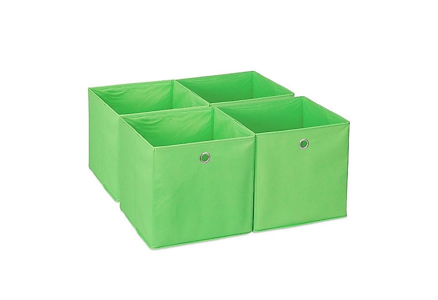 relaxdays Aufbewahrungsbox im 4er Set, grün günstig online kaufen
