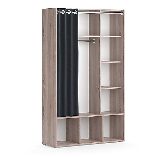 Vicco Kleiderschrank Luigi, Sonoma, 105.8 x 178.1 cm mit Vorhang-Kleidersta günstig online kaufen