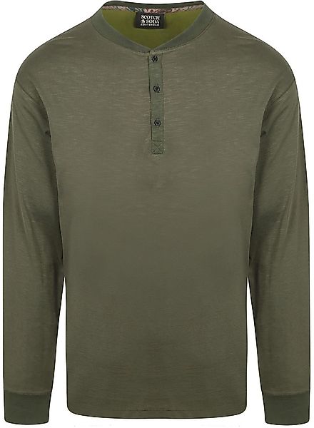 Scotch and Soda Longsleeve Henley T-Shirt Olive - Größe L günstig online kaufen