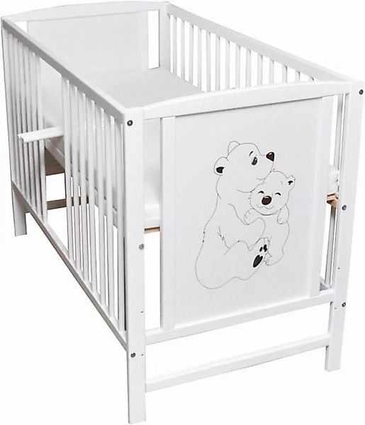Dedstore-Baby Kinderbett Babybett mit Matratze 120x60 cm Komplett Set Weiß günstig online kaufen