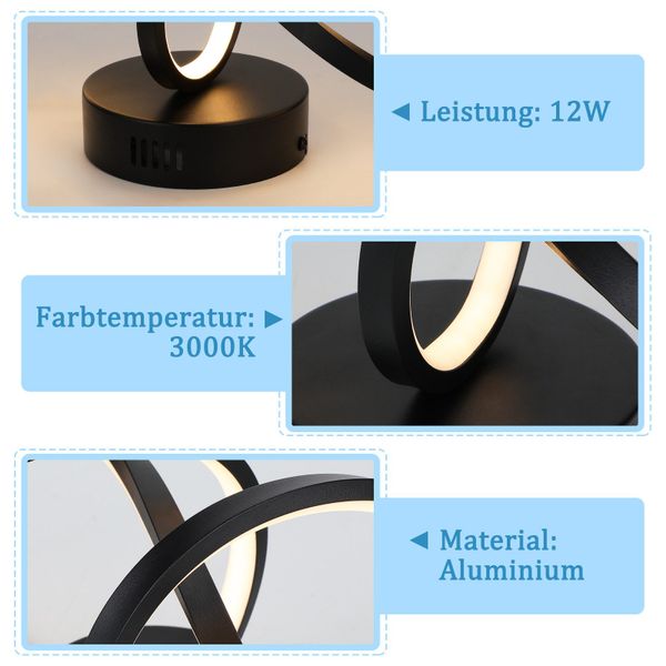 Nettlife LED Deckenleuchte Wohnzimmer Modern Schwarz günstig online kaufen