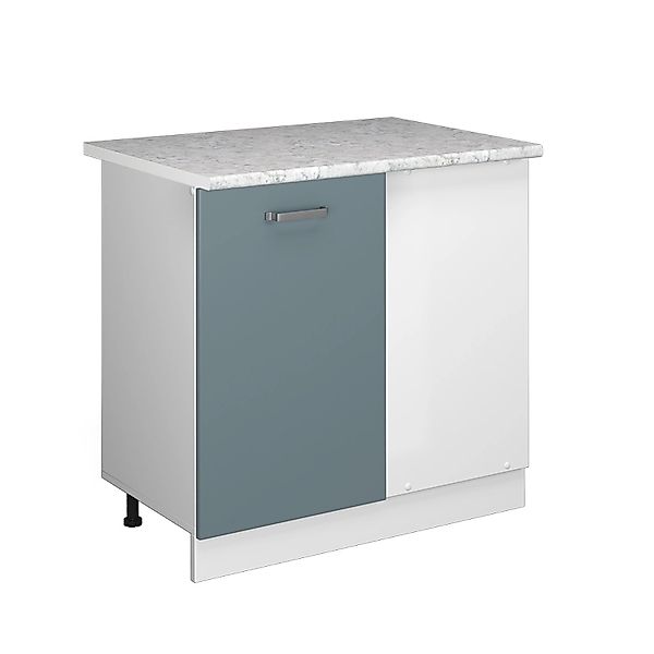 Vicco Eckunterschrank R-Line, Blau-Grau/Weiß, 86 cm, günstig online kaufen