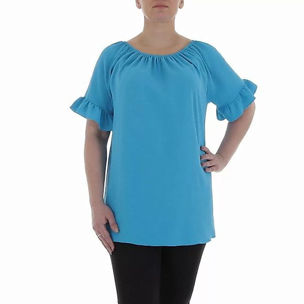Ital-Design Kurzarmbluse Damen Elegant Bluse in Blau günstig online kaufen