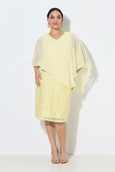 Ulla Popken Abendkleid Spitzenkleid A-Linie V-Ausschnitt 3/4-Arm günstig online kaufen