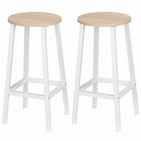 HOMCOM Set mit 2 Barhockern, Barhocker, hohe Küchenhocker 65H cm mit Fußstü günstig online kaufen