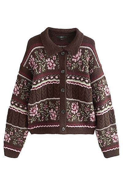 Next Strickjacke Zopfstrickjacke mit Wollanteil und Kragen (1-tlg) günstig online kaufen