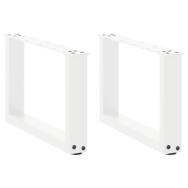 vidaXL Couchtischbeine U-Form 2 Stk Weiß 50x30-31 cm Stahl 4013137 günstig online kaufen