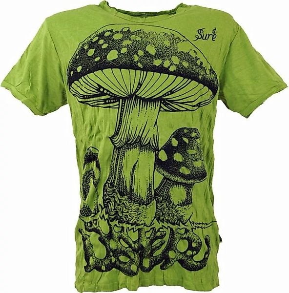 Guru-Shop T-Shirt Sure Herren T-Shirt Fliegenpilz - lemon Goa Style, Festiv günstig online kaufen