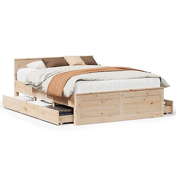 vidaXL Massivholzbett ohne Matratze mit Kopfteil 160x200 cm Kiefer 3308759 günstig online kaufen