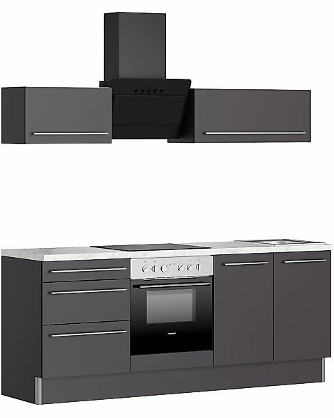 KOCHSTATION Küche "KS-Bern2" Breite 210 cm, wahlweise mit E-Geräten, mit Kl günstig online kaufen