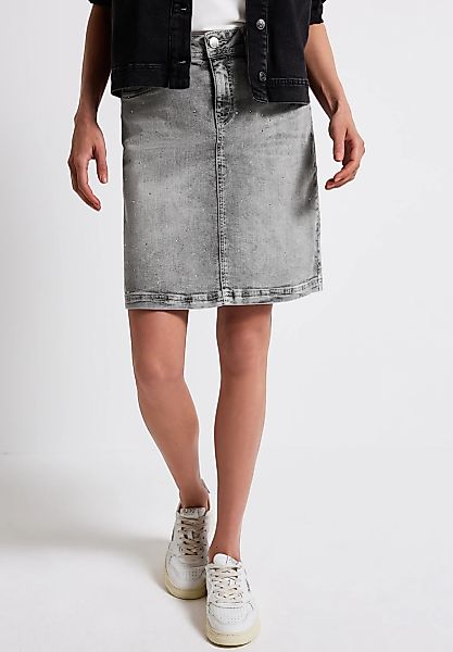 STREET ONE Jeansrock, mit Schmucksteinen günstig online kaufen