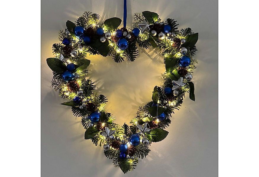 Online-Fuchs Dekokranz Türkranz Herz mit Weihnachtsbaumkugeln - Deko Weihna günstig online kaufen