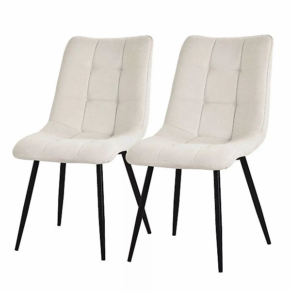 ML-Design Esszimmerstühle 2Er Set Beige mit Stoffbezug mit Rückenlehne günstig online kaufen