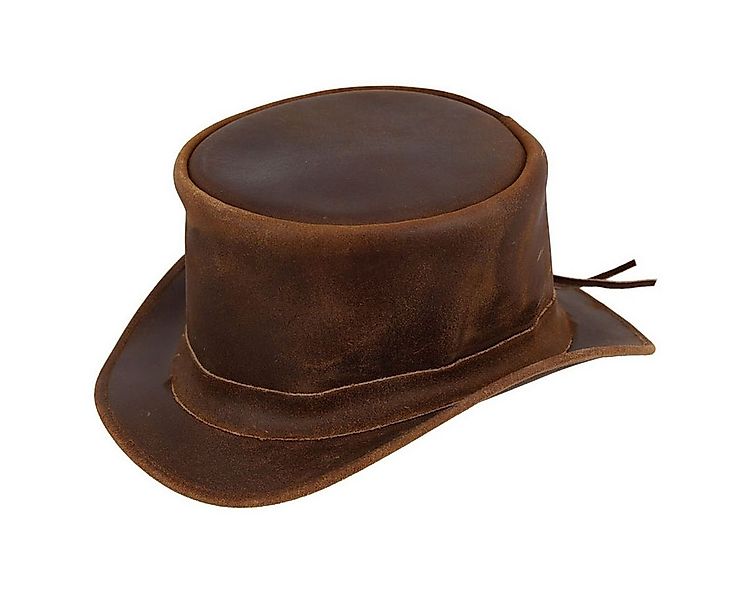 Balke Trilby extravaganter Outdoor Leder-Zylinderhut 100% Echtleder günstig online kaufen