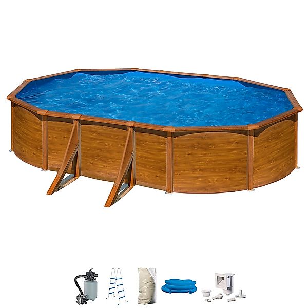 my POOL BWT Ovalpool, (Set, 5 tlg.), in moderner Holzoptik, Höhe 120 cm, ve günstig online kaufen