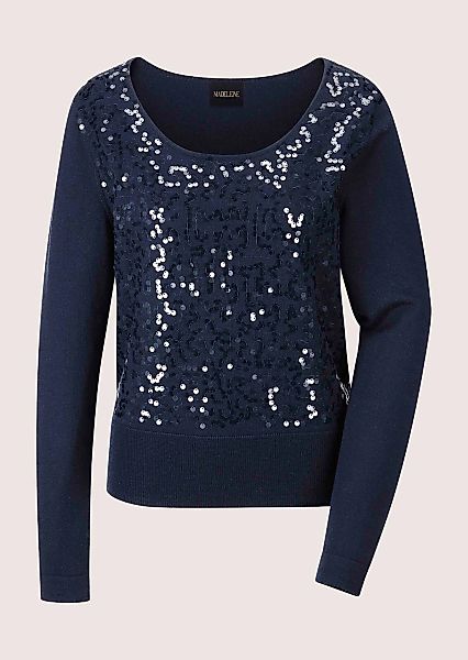 MADELEINE Longpullover "Pullover Rundhals-Pullover mit Glanz-Effekt" günstig online kaufen