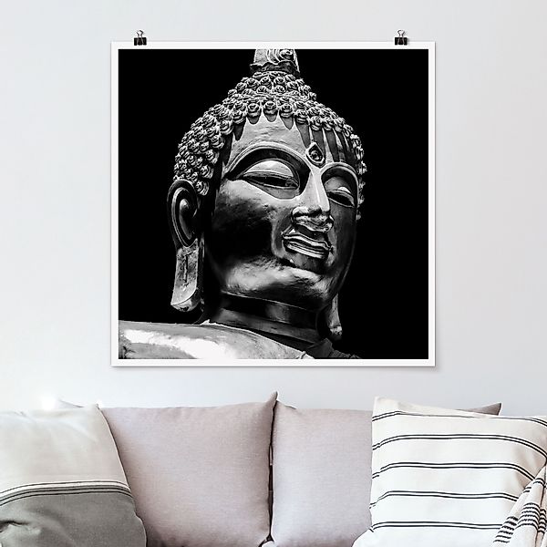 Poster Buddha Statue Gesicht günstig online kaufen