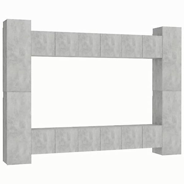 vidaXL TV-Schrank 10-tlg. TV-Schrank-Set Betongrau Holzwerkstoff (1-St) günstig online kaufen