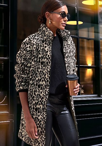 LASCANA Fleecejacke im Leomuster in weicher Fleece-Qualität günstig online kaufen