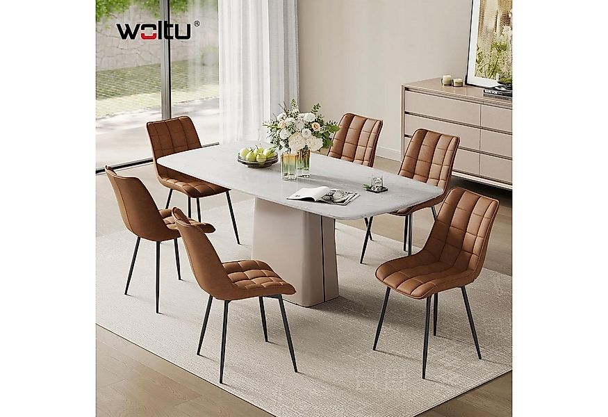 Woltu 4-Fußstuhl (6 St), Polsterstuhl mit Rückenlehne, Gestell aus Metall günstig online kaufen