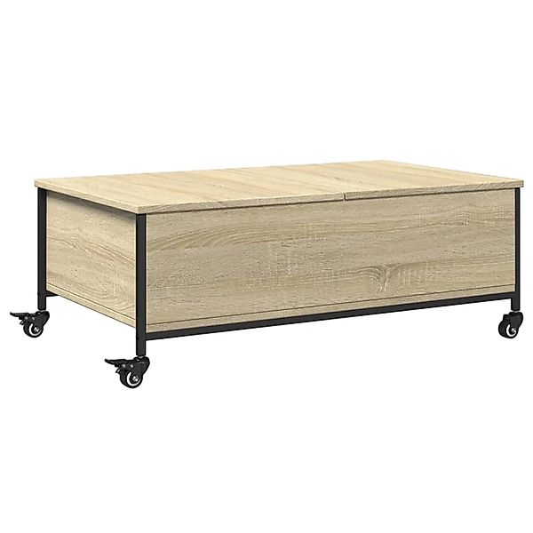vidaXL Couchtisch mit Rollen Sonoma-Eiche 91x55x34 cm Holzwerkstoff 842297 günstig online kaufen