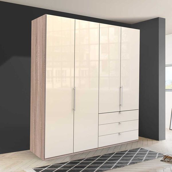 Großzügiger Schlafzimmerschrank mit Falttüren und Schubladen modern günstig online kaufen