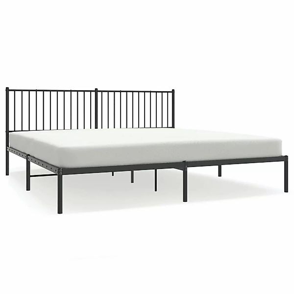 Vidaxl Bettgestell Mit Kopfteil Metall Schwarz 193x203 Cm günstig online kaufen