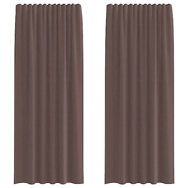 vidaXL Voile Vorhänge mit Stangentaschen 2 Stk Braun 4102174 günstig online kaufen