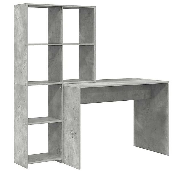 vidaXL Schreibtisch Schreibtisch Beton Grau 138,5 x 55 x 143 cm Holzwerksto günstig online kaufen