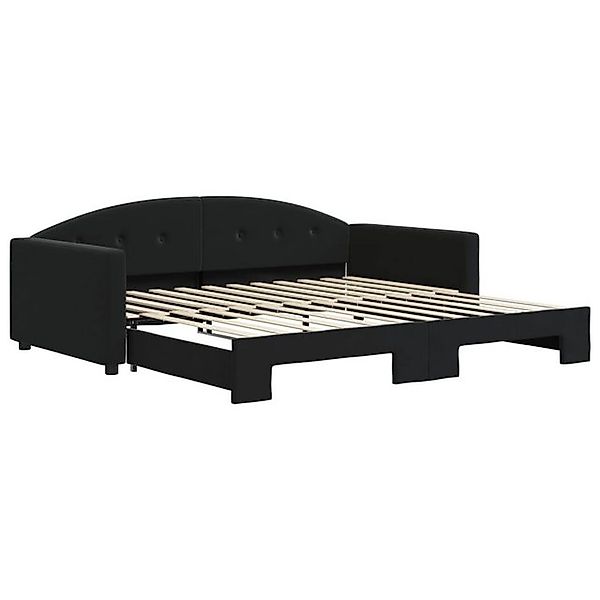 vidaXL Bett, Tagesbett Ausziehbar Schwarz 100x200 cm Samt günstig online kaufen