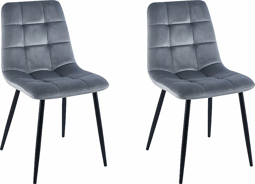 Home affaire Esszimmerstuhl "Parma" (Set) 2 Stk.Bezug in Samtstoff, Küchens günstig online kaufen