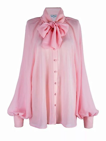 RUA & RUA Chiffonbluse Bluse Hemd aus Seide mit Schleifenkragen in Pink (1- günstig online kaufen
