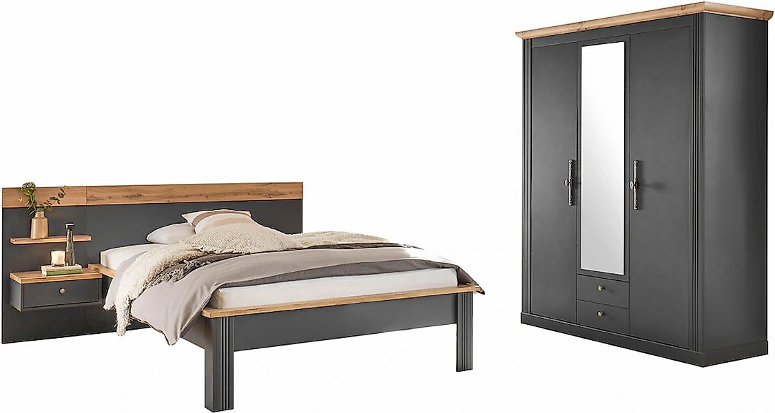 OTTO home Schlafzimmer-Set "Westminster" beinhaltet 1 Bett, Kleiderschrank günstig online kaufen