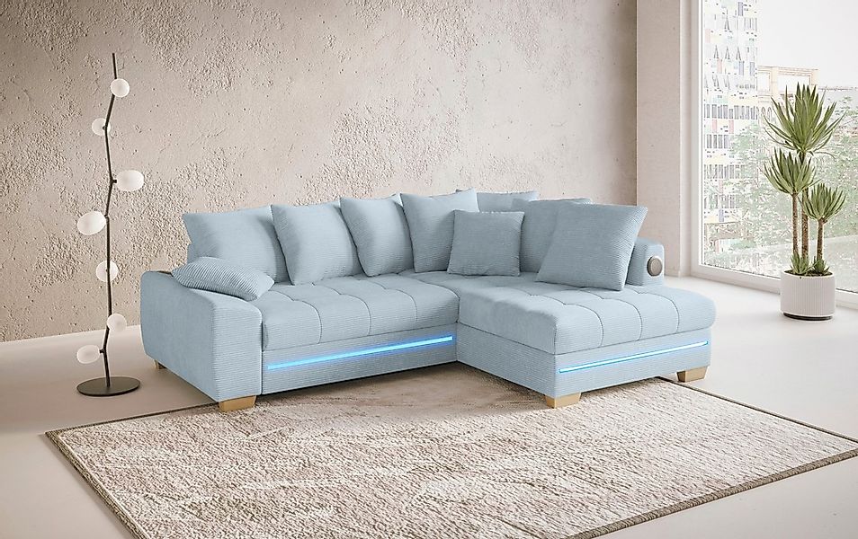 Mr. Couch Ecksofa »Nikita II, L-Form«, mit Kaltschaum, RGB-LED, Soundsystem günstig online kaufen
