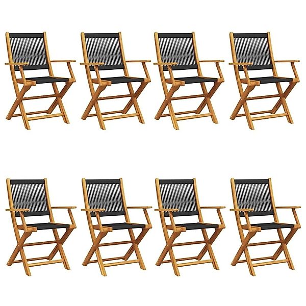 vidaXL Gartenstühle 8 Stk Klappbar Schwarz Massivholz Akazie 3214567 günstig online kaufen