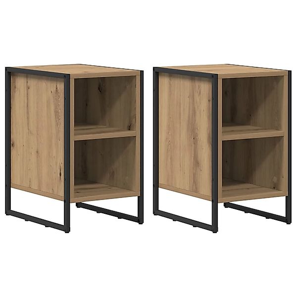 vidaXL Nachttisch 2 Stk Kunsthandwerk Eiche 39,5 x 30 x 50 cm 886641 günstig online kaufen