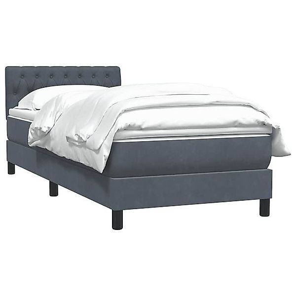 vidaXL Bett Boxspringbett mit Matratze Dunkelgrau 80x220 cm Samt günstig online kaufen