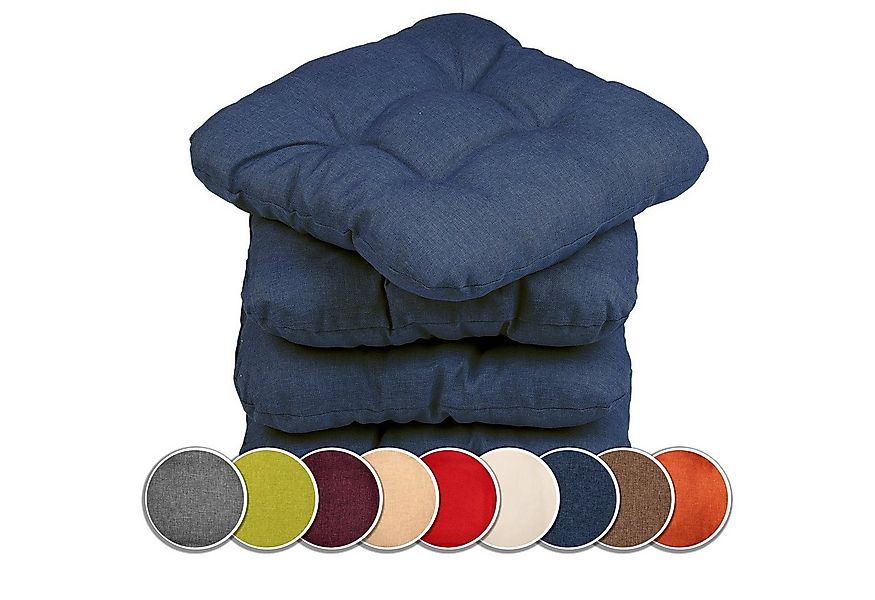 sunnypillow Stuhlkissen 4er Set Stuhlkissen 45x45 cm Bequeme 8cm, Polsterau günstig online kaufen
