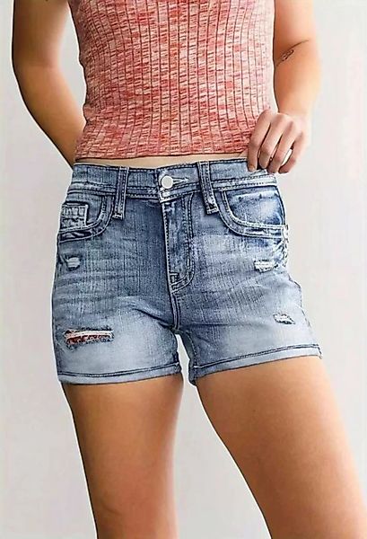 SEGUEN Jeansshorts Mode Stickerei gewaschene Denim Shorts für Frauen (Stilv günstig online kaufen