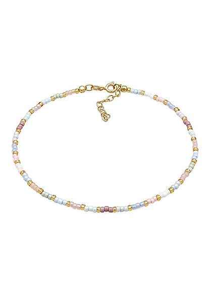 Elli Fußkette Glasperlen Pastell Sommeraccessoire 925 Sterling Silber günstig online kaufen