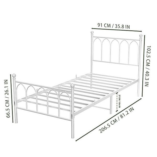 STILVORA Metallbett Metallbett 90x200 Bettgestell mit Lattenrost,Stauraum u günstig online kaufen