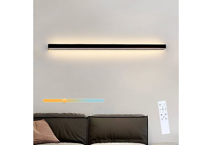 Nettlife LED Wandleuchte Dimmbar Schwarz Innen 15W 100CM Linear Wandlampe F günstig online kaufen
