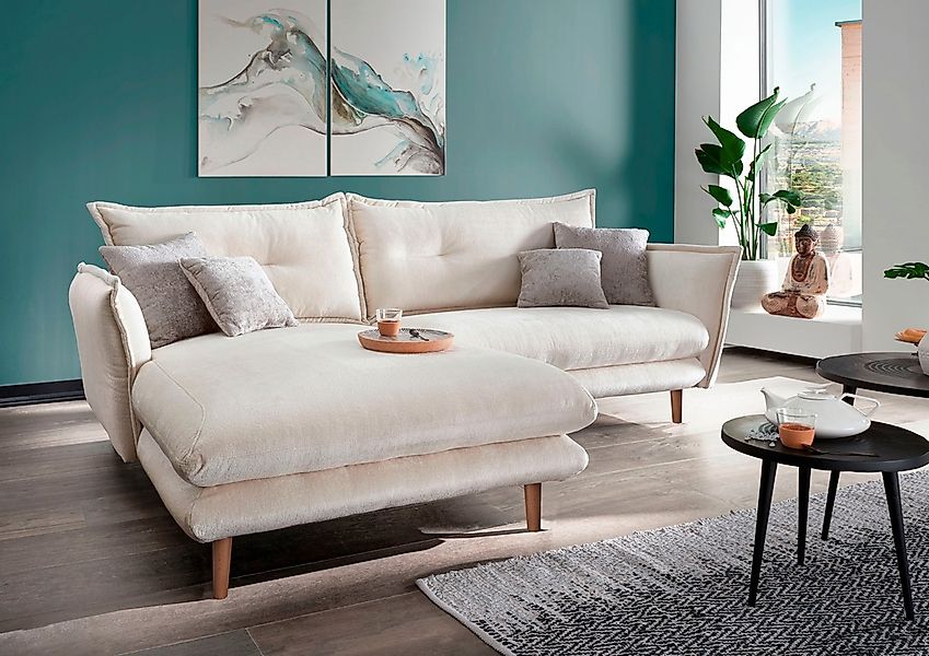 INOSIGN Ecksofa "Lazio modern und bequem, schmale Armlehnen, tolle Detailve günstig online kaufen