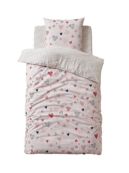 vertbaudet Bettbezug Kinder Bettwäsche-Set FRÖHLICHE HERZEN günstig online kaufen