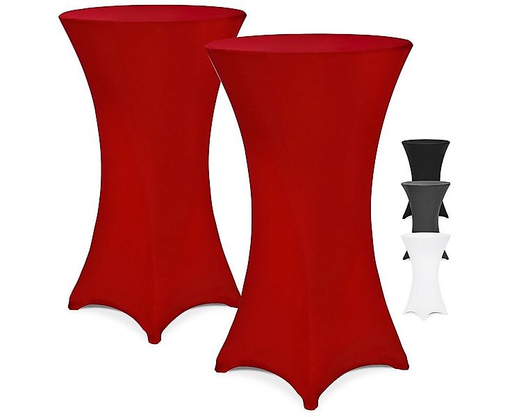 Detex Stehtischhusse, 80cm Rot 2er Set Rund Stehtisch Hussen Bezug Überwurf günstig online kaufen
