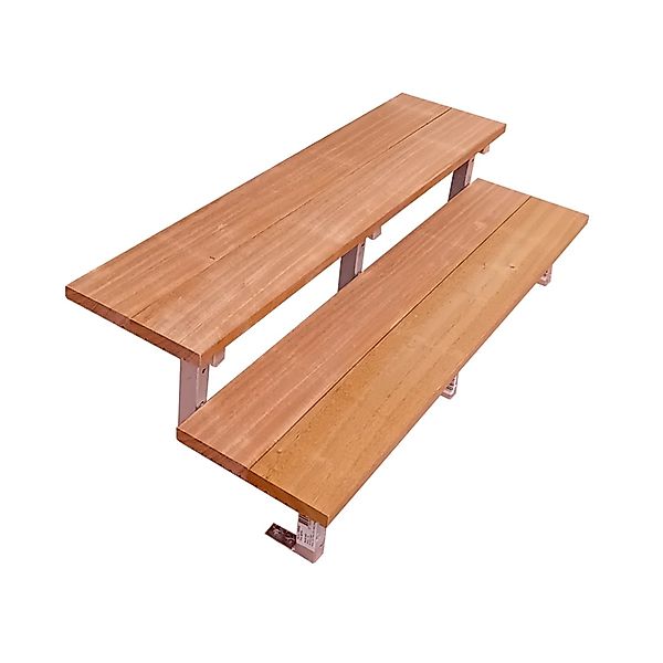 Vinuovo Gartentreppe Stahl Bali 2 Bankirai Hartholz Stufen 140cm günstig online kaufen