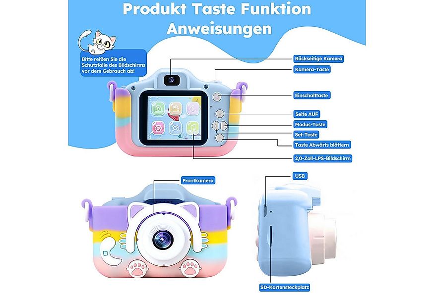 MOPUEA Digitalkamera Spielzeug-Kamera Anti-Drop Selfie Digital Video Kamera günstig online kaufen