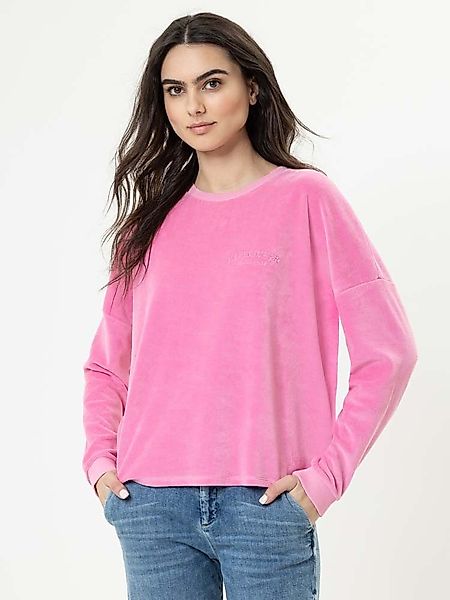 Herrlicher Rundhalspullover Smila Jersey Velour aus günstig online kaufen
